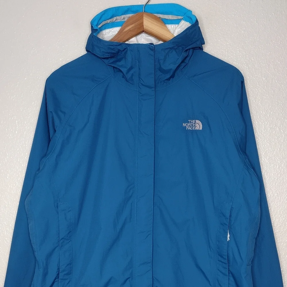 The North Face HyVent DT Nylon Blue Full-Zip Rain Windbreaker Jacket Sz L - Picture 3 of 16